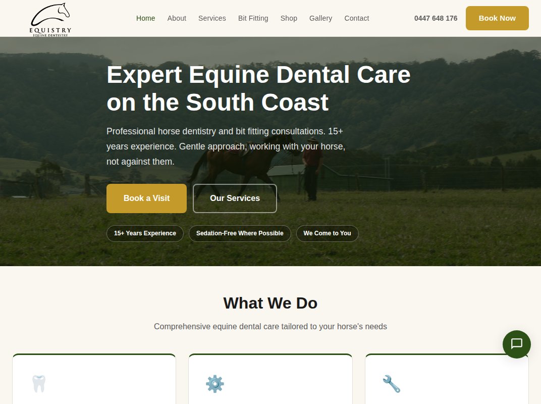 Equistry equine dentist homepage