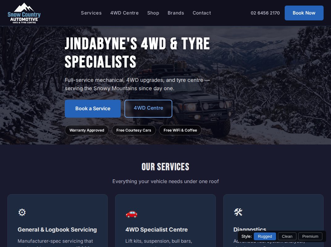 Snow Country Auto homepage