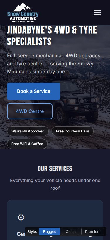 Snow Country Auto mobile view